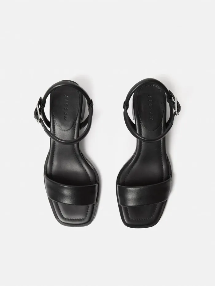 Jigsaw Adel Leather Heeled Sandal Black Women Heels
