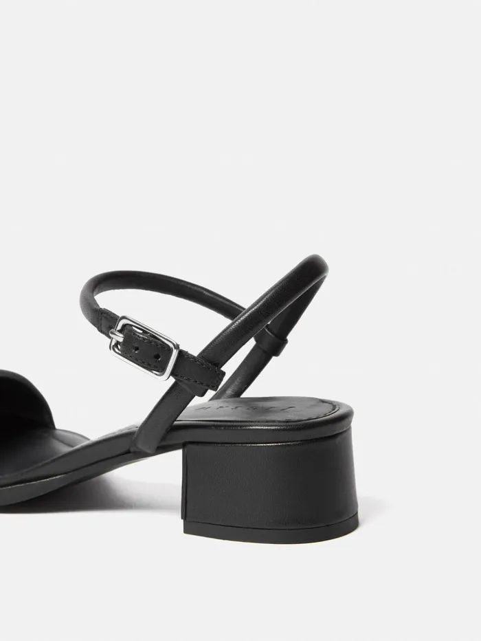 Jigsaw Adel Leather Heeled Sandal Black Women Sandals