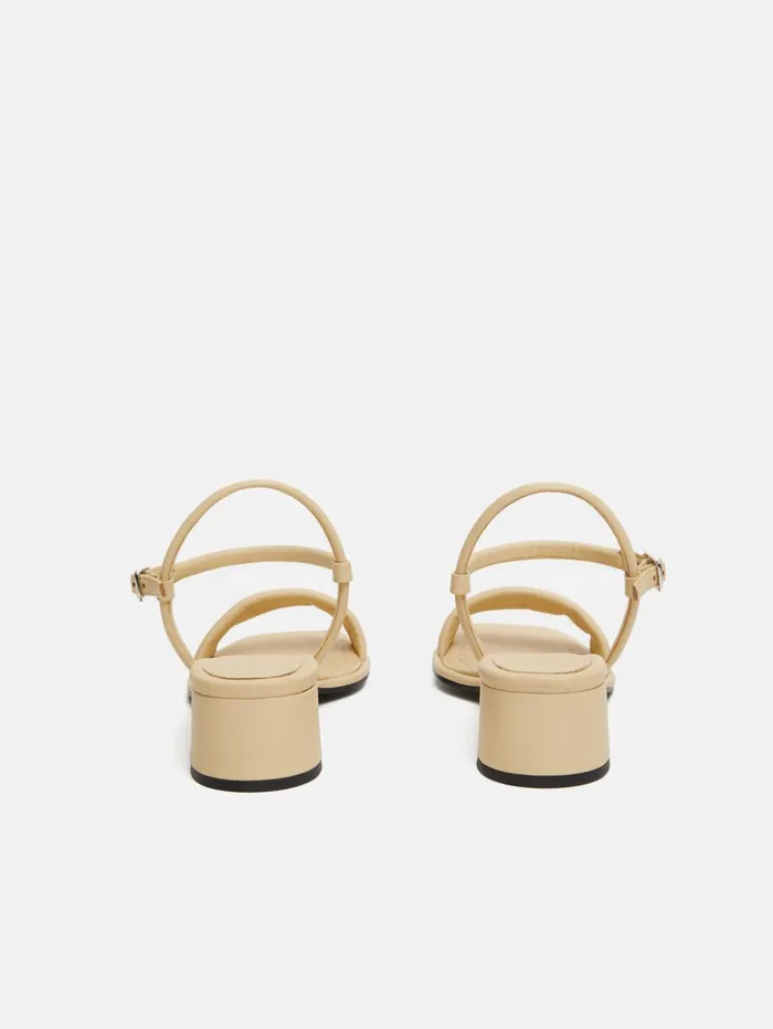 Jigsaw Adel Leather Heeled Sandal Cream Women Heels