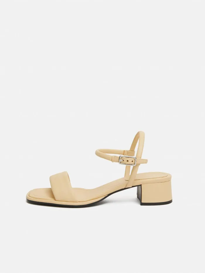 Jigsaw Adel Leather Heeled Sandal Cream Women Sandals