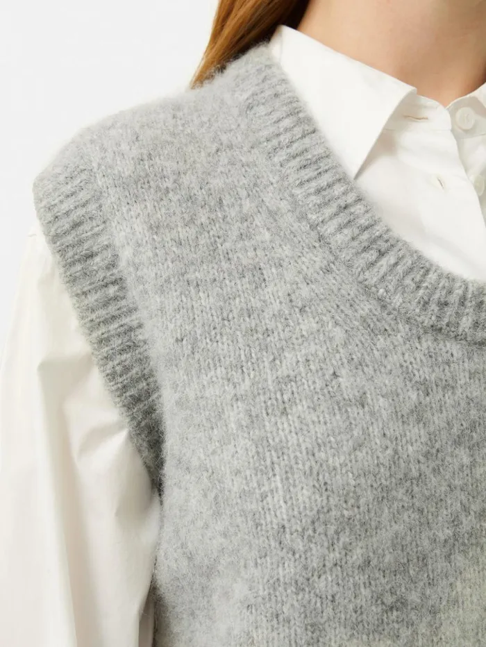 Jigsaw Alpaca Blend U Neck Tank Grey Women Knitwear and Cashmere