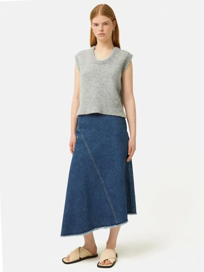 Jigsaw Alpaca Blend U Neck Tank Grey Women Knitwear and Cashmere