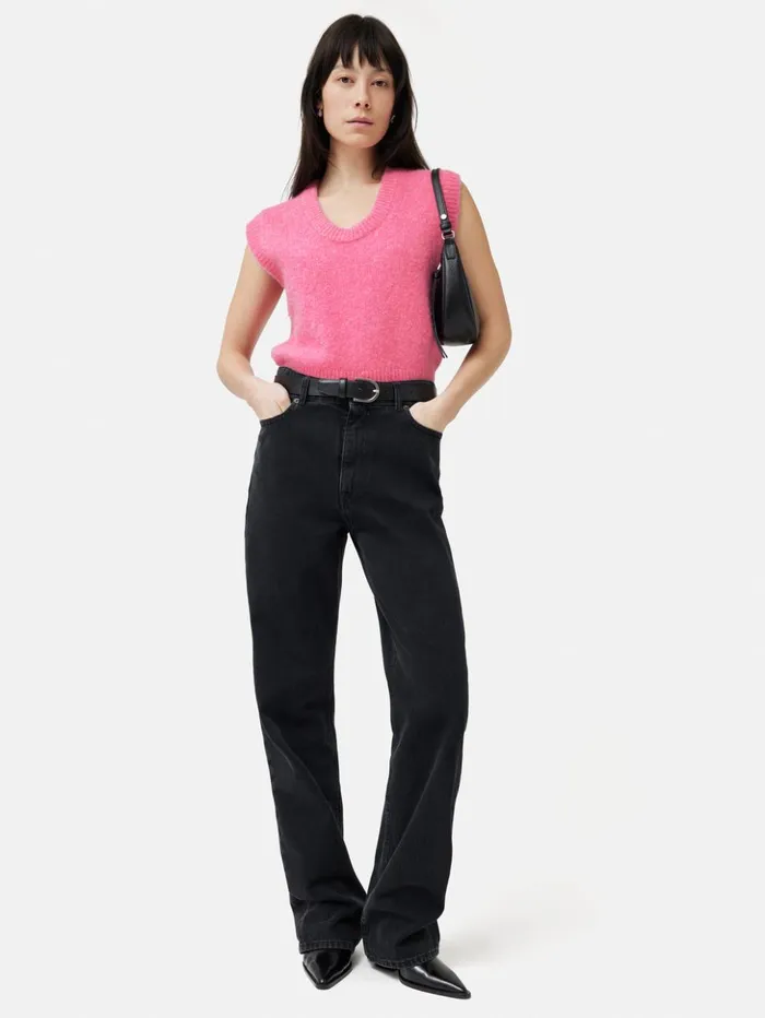Jigsaw Alpaca Blend U Neck Tank Pink Women Knitwear and Cashmere