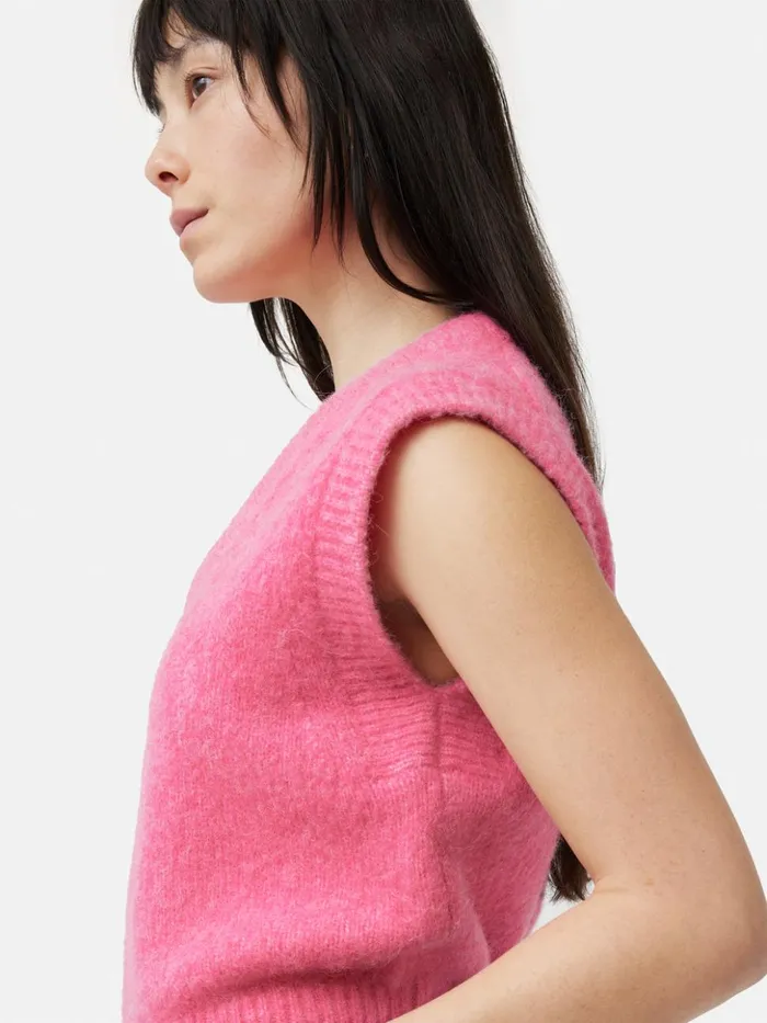 Jigsaw Alpaca Blend U Neck Tank Pink Women Knitwear and Cashmere