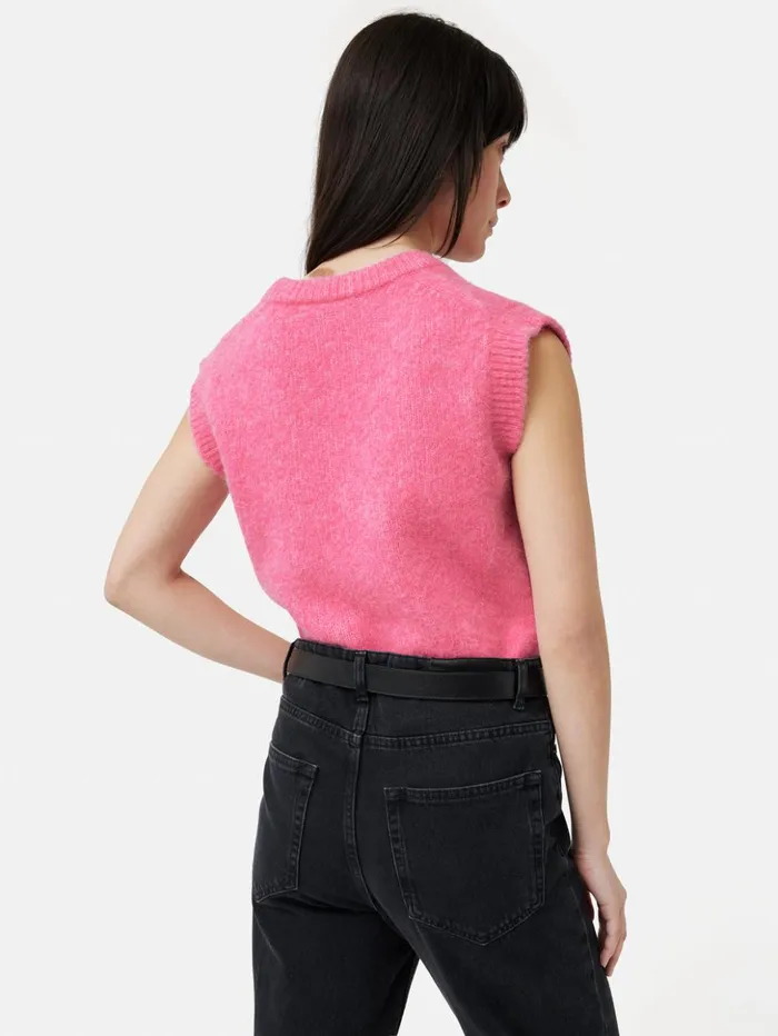 Jigsaw Alpaca Blend U Neck Tank Pink Women Knitwear and Cashmere