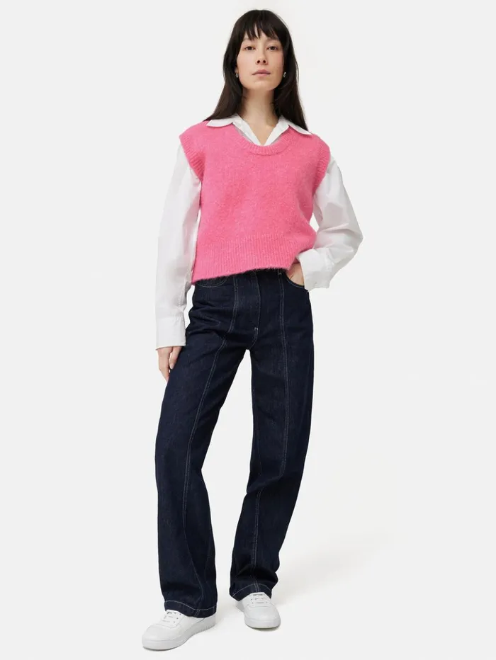 Jigsaw Alpaca Blend U Neck Tank Pink Women Knitwear and Cashmere