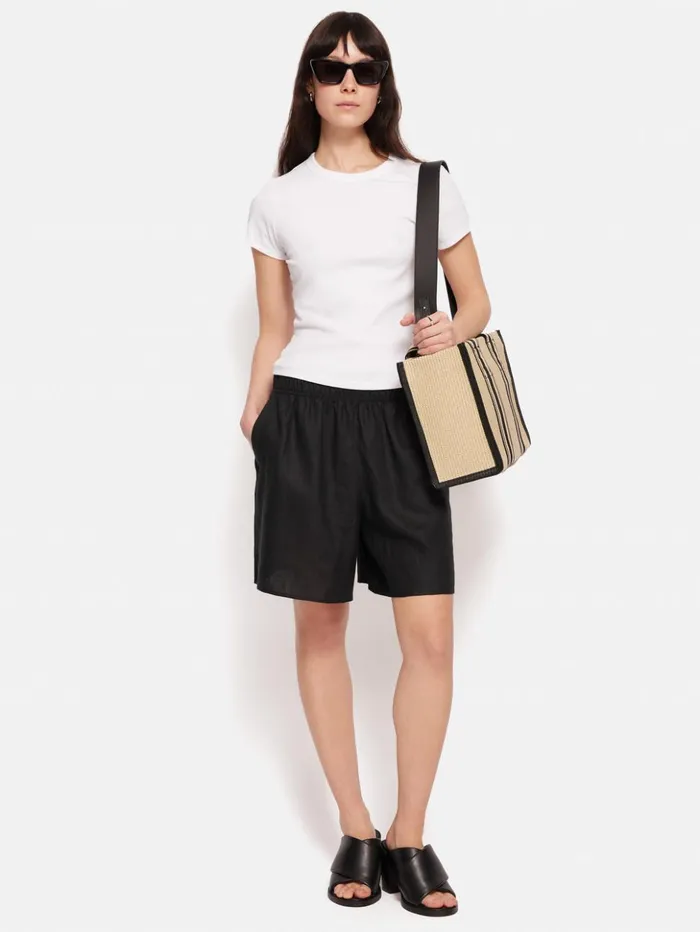 Jigsaw Athena Stripe Woven Tote Natural Women Bags