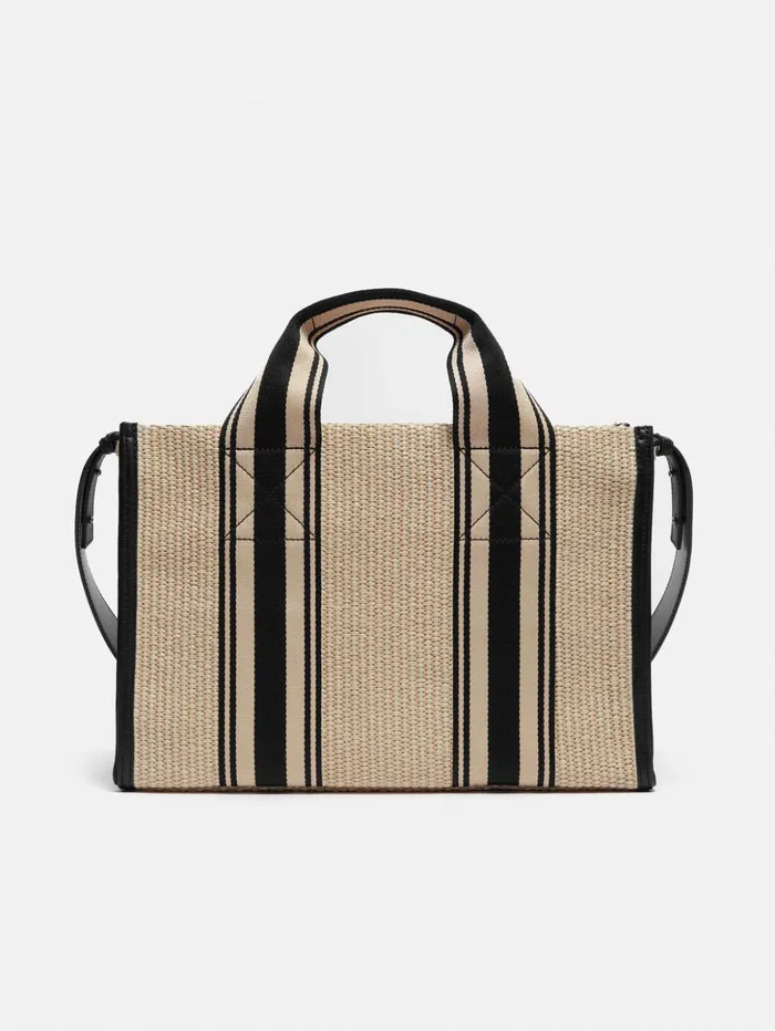 Jigsaw Athena Stripe Woven Tote Natural Women Bags