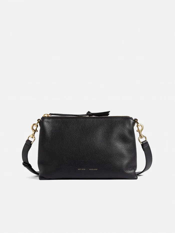 Jigsaw Ava Pebble Leather Crossbody Black Women Wallets and Card Holders