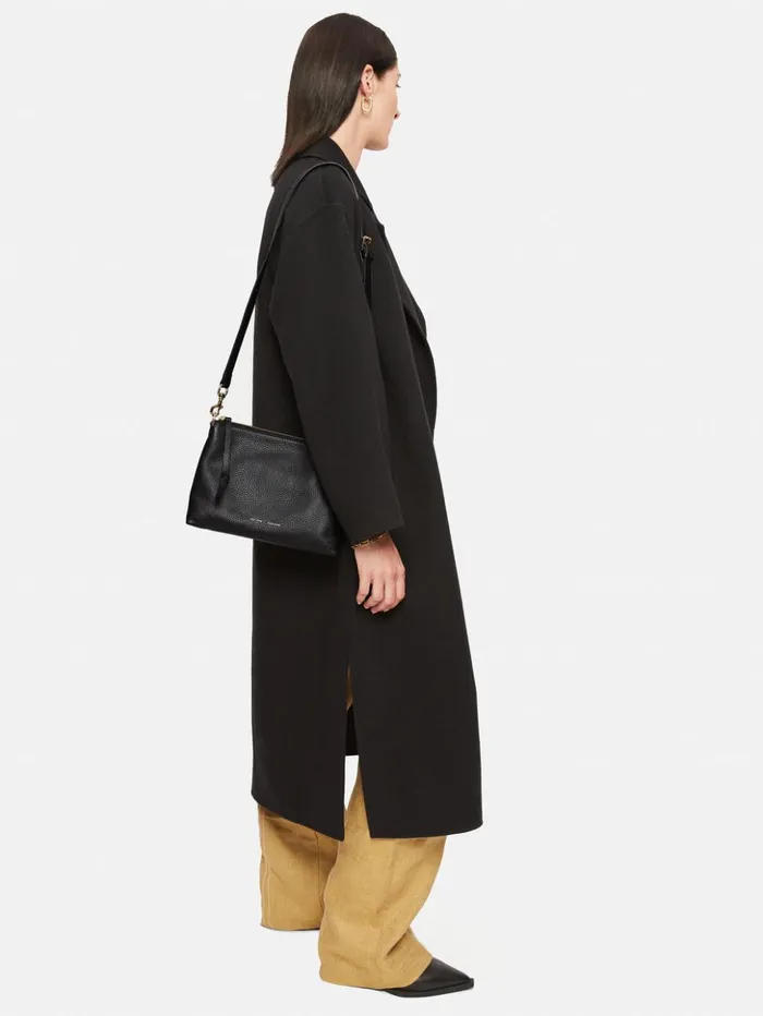 Jigsaw Ava Pebble Leather Crossbody Black Women Wallets and Card Holders