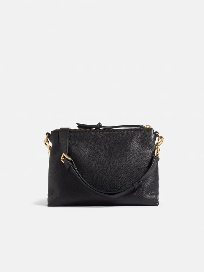 Jigsaw Ava Pebble Leather Crossbody Black Women Wallets and Card Holders
