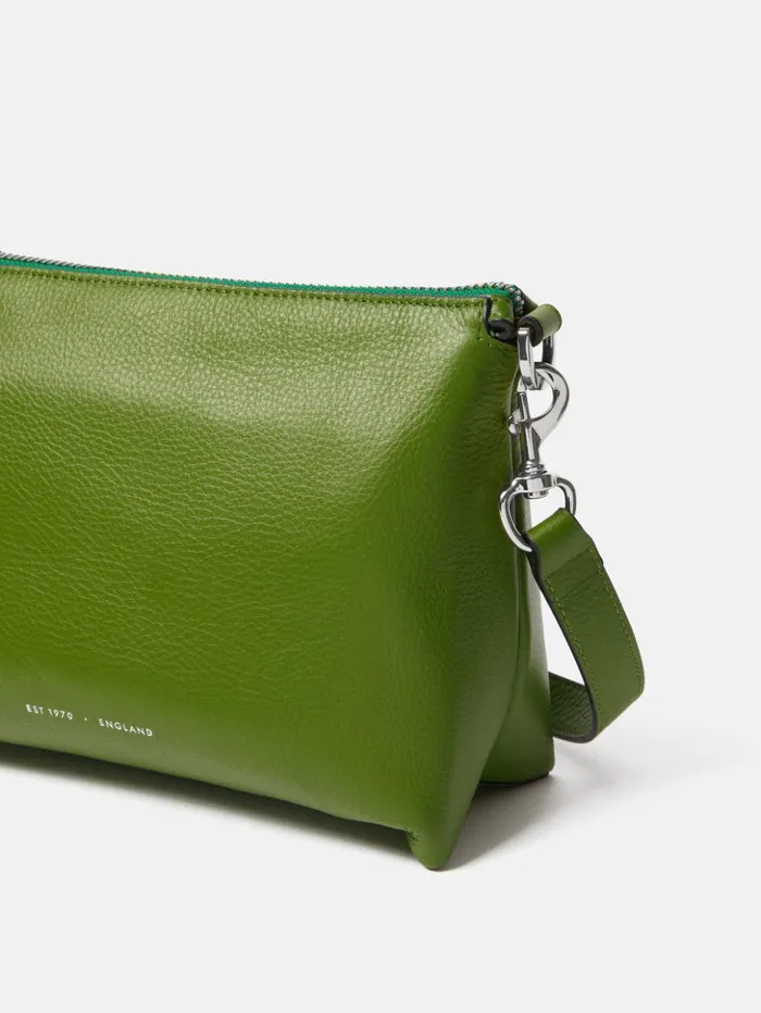 Jigsaw Ava Pebble Leather Crossbody Green Women Bags