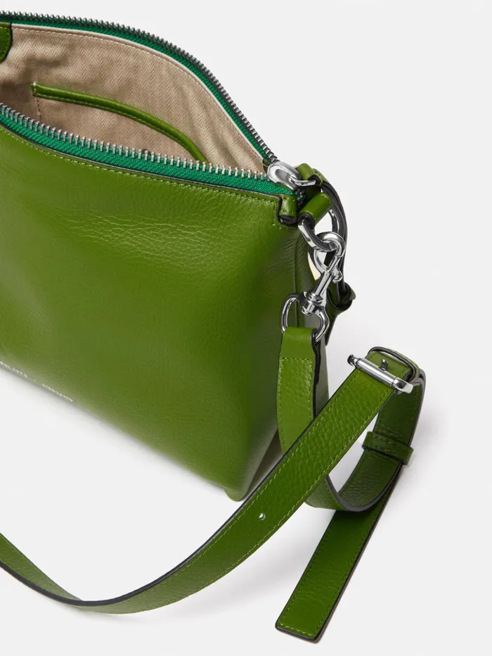 Jigsaw Ava Pebble Leather Crossbody Green Women Bags
