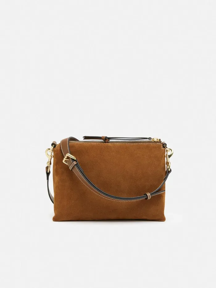 Jigsaw Ava Suede Cross Body Tan Women Bags