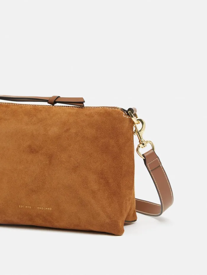 Jigsaw Ava Suede Cross Body Tan Women Wallets and Card Holders