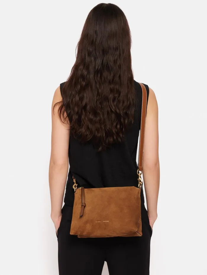 Jigsaw Ava Suede Cross Body Tan Women Wallets and Card Holders