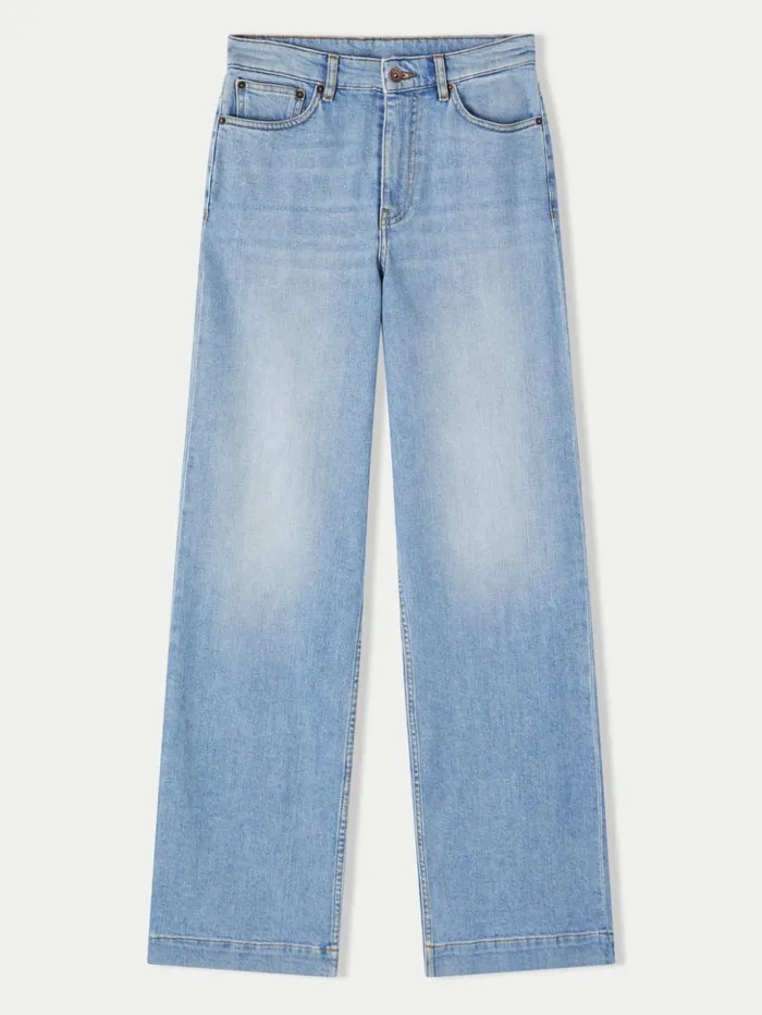 Jigsaw Balfour Long Wide Leg Jean Light Blue Wash Women Trousers