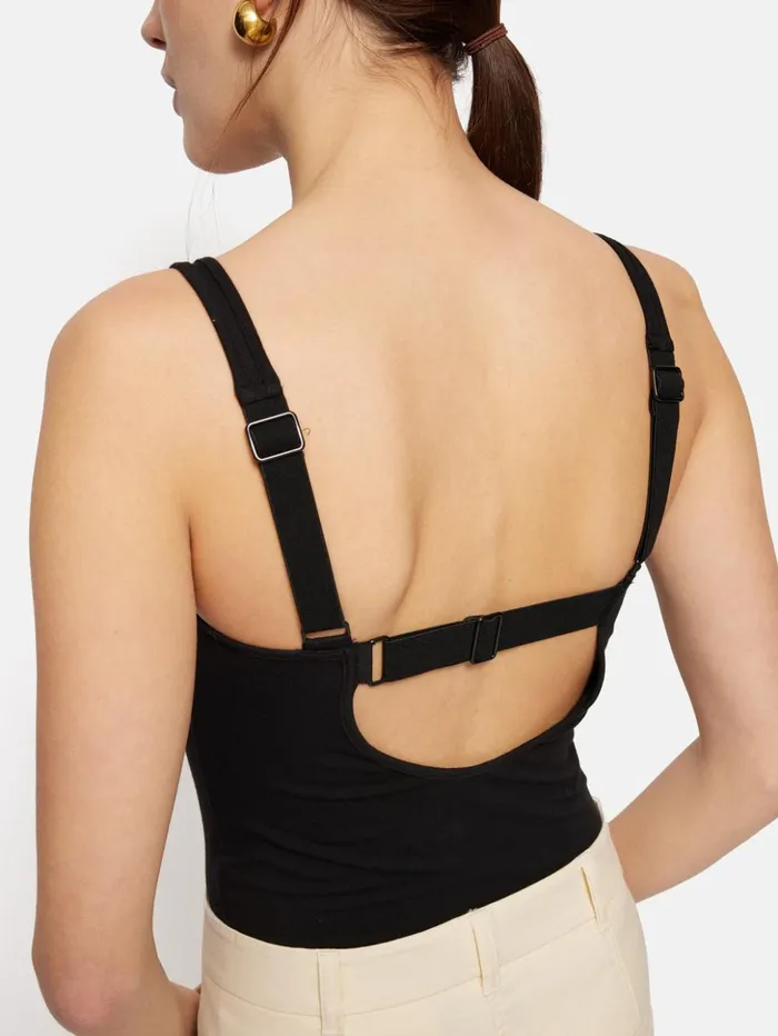 Jigsaw Band Back Vest Black Women Shirts and Tops
