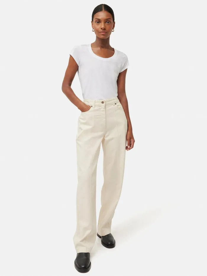Jigsaw Beck Tailored Jean Ecru Women Trousers