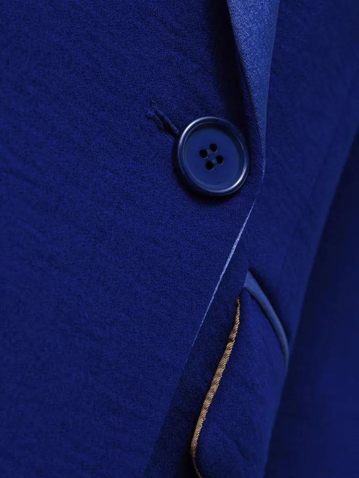 Jigsaw Belted Tuxedo Jacket Blue Women Coats and Jackets