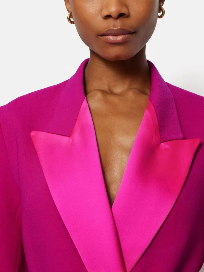 Jigsaw Belted Tuxedo Jacket Pink Women Coats and Jackets