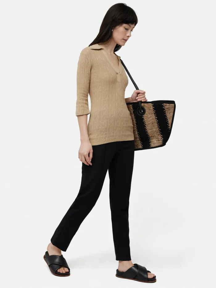 Jigsaw Bi Stretch Cigarette Trouser Black Women Trousers
