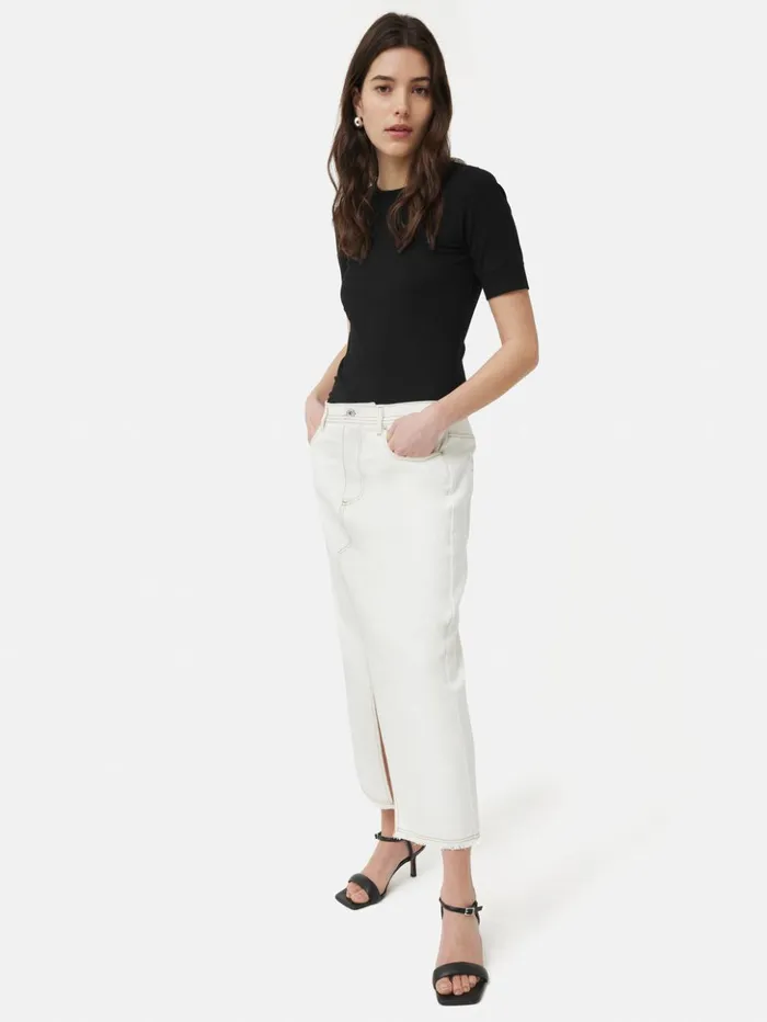 Jigsaw Bovey Crew Neck Tee Black Women Shirts and Tops