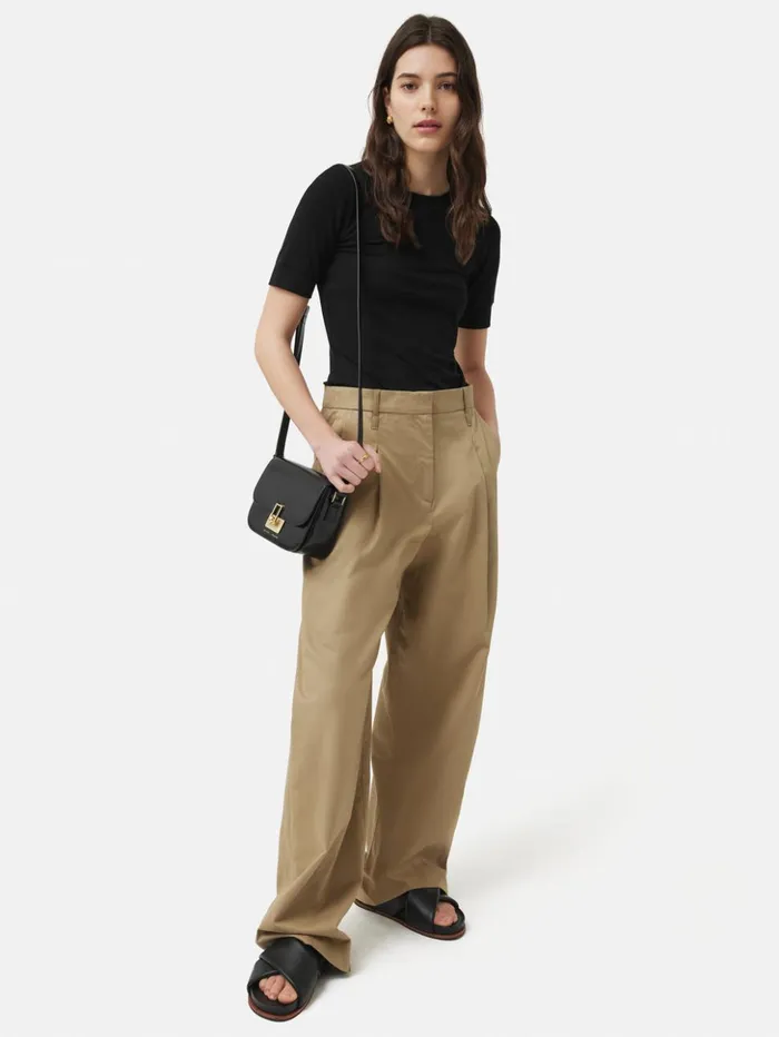 Jigsaw Bovey Crew Neck Tee Black Women Shirts and Tops