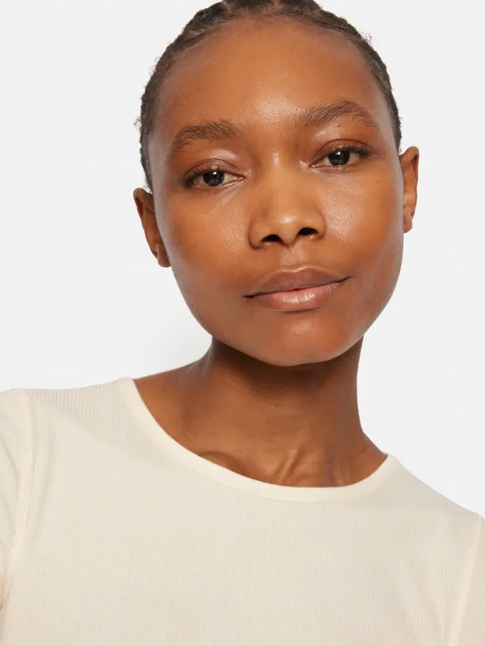 Jigsaw Bovey Crew Neck Tee Cream Women Shirts and Tops