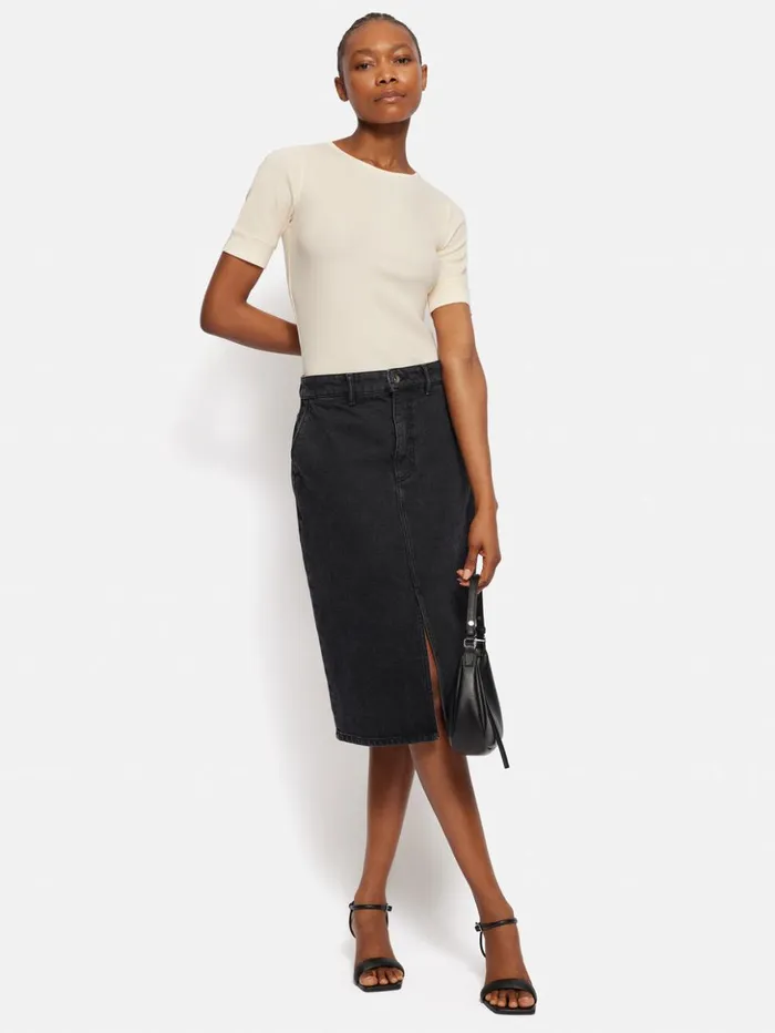 Jigsaw Bovey Crew Neck Tee Cream Women Shirts and Tops