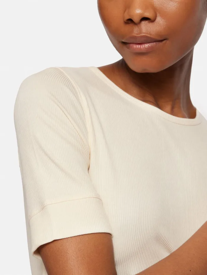Jigsaw Bovey Crew Neck Tee Cream Women Shirts and Tops