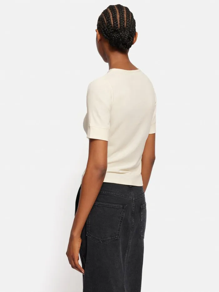 Jigsaw Bovey Crew Neck Tee Cream Women Shirts and Tops