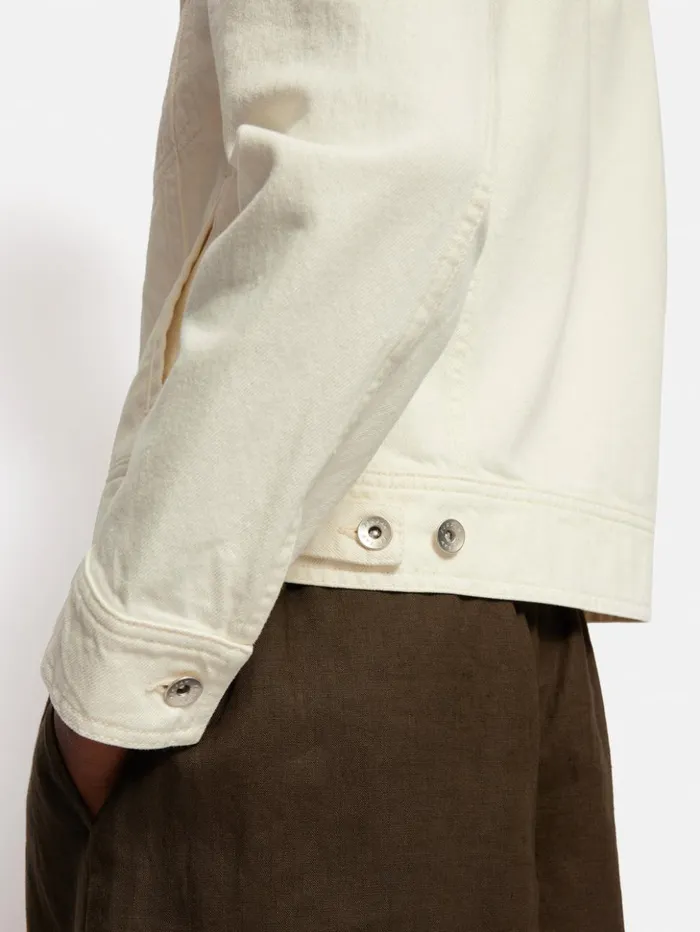 Jigsaw Boxy Denim Trucker Jacket Ecru Women Coats and Jackets