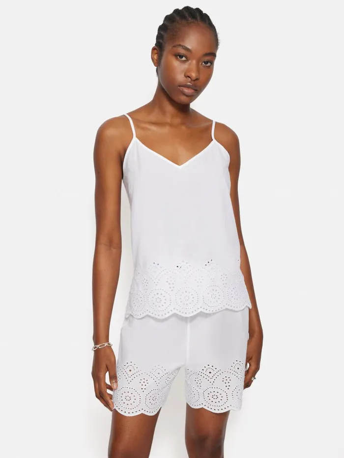 Jigsaw Broderie Anglaise Cami White Women Shirts and Tops