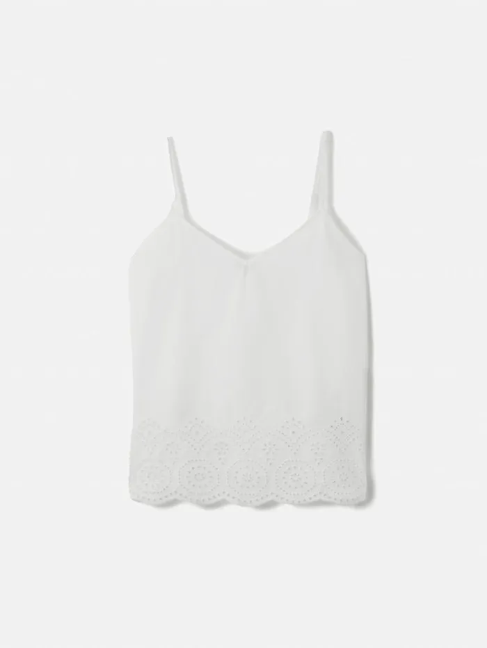 Jigsaw Broderie Anglaise Cami White Women Shirts and Tops