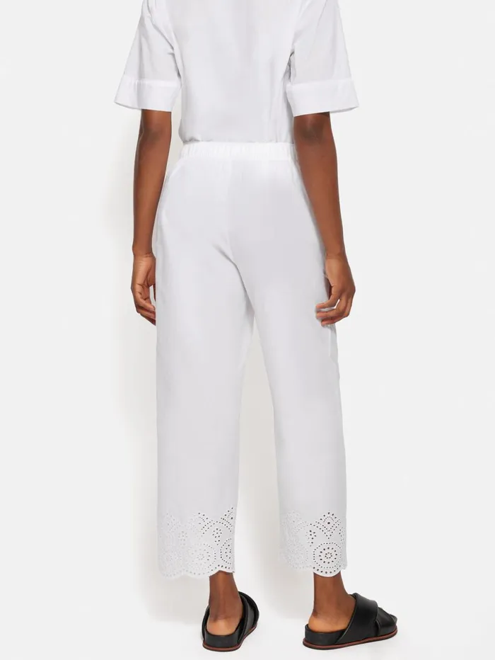 Jigsaw Broderie Anglaise Cropped Trouser White Women Trousers