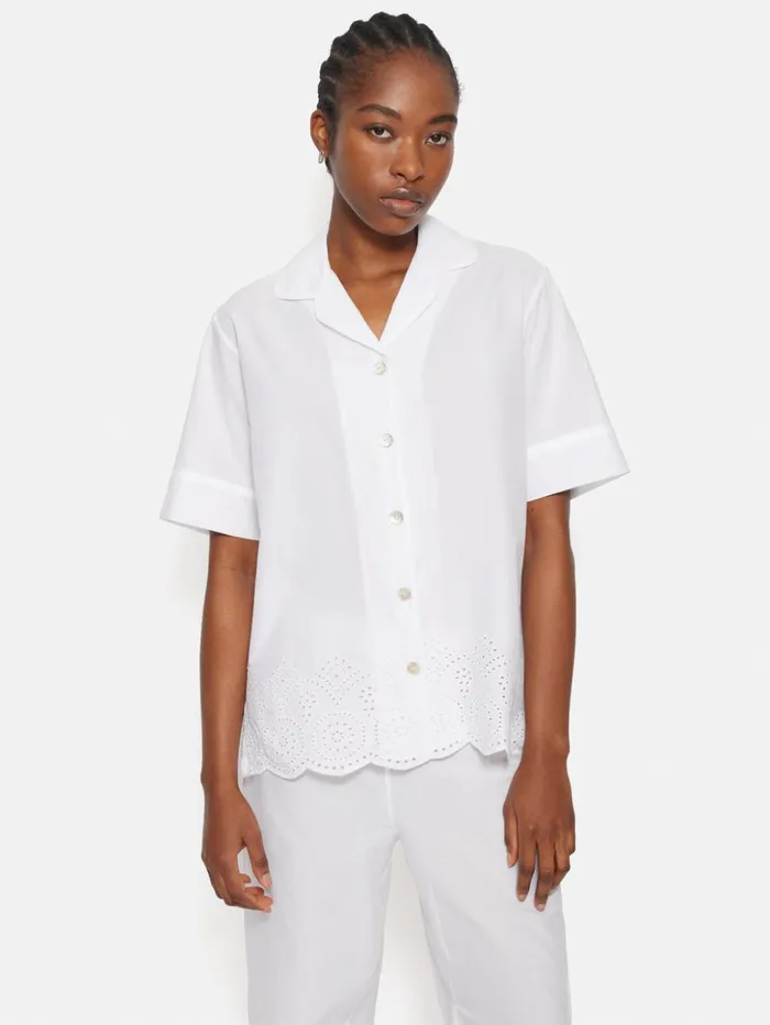 Jigsaw Broderie Anglaise Short Sleeved Top White Women Coords