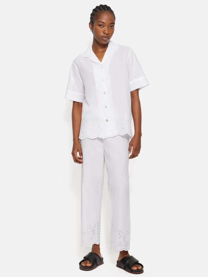 Jigsaw Broderie Anglaise Short Sleeved Top White Women Coords