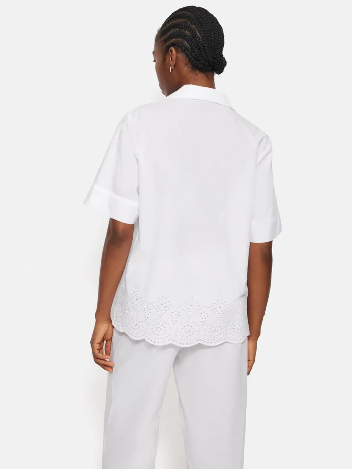 Jigsaw Broderie Anglaise Short Sleeved Top White Women Coords