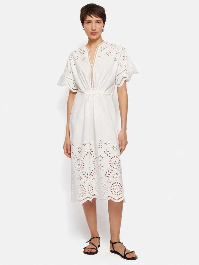 Jigsaw Broderie Kaftan White Women Dresses and Jumpsuits