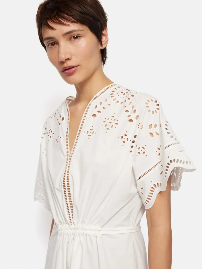 Jigsaw Broderie Kaftan White Women Dresses and Jumpsuits