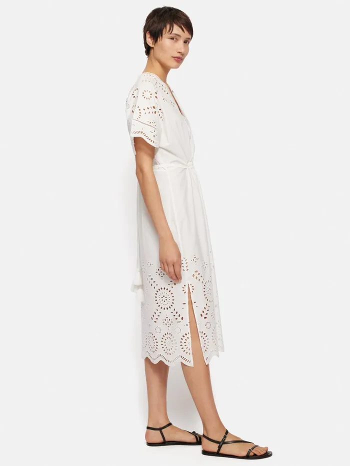 Jigsaw Broderie Kaftan White Women Dresses and Jumpsuits
