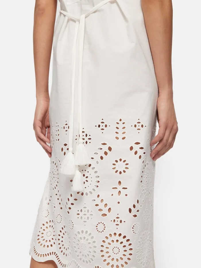 Jigsaw Broderie Kaftan White Women Dresses and Jumpsuits