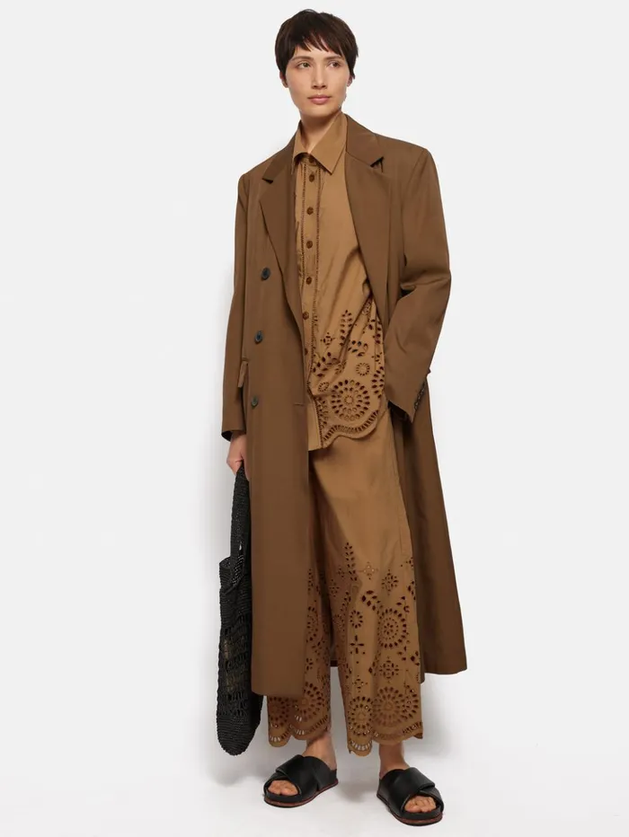 Jigsaw Broderie Shirt Camel Women Shirts and Tops