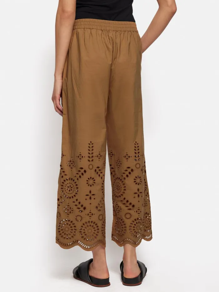 Jigsaw Broderie Trouser Camel Women Trousers