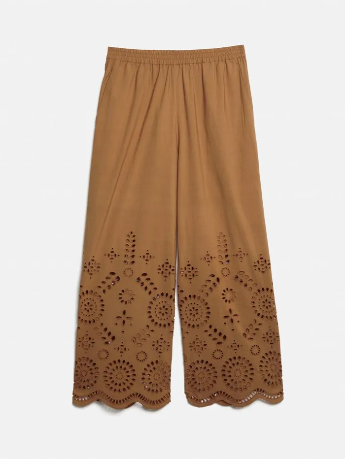 Jigsaw Broderie Trouser Camel Women Trousers