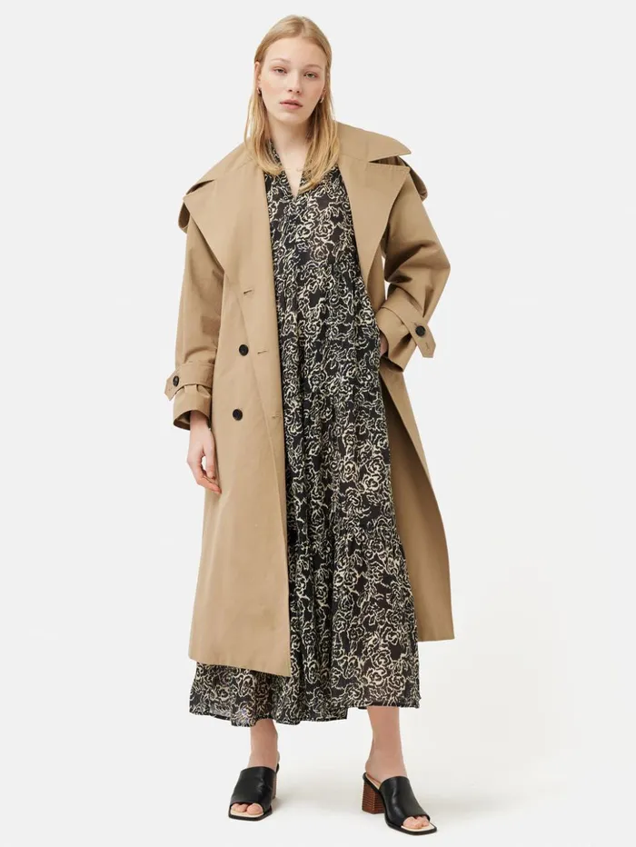 Jigsaw Brushed Rose Gauze Linen Dress Black Women Dresses and Jumpsuits