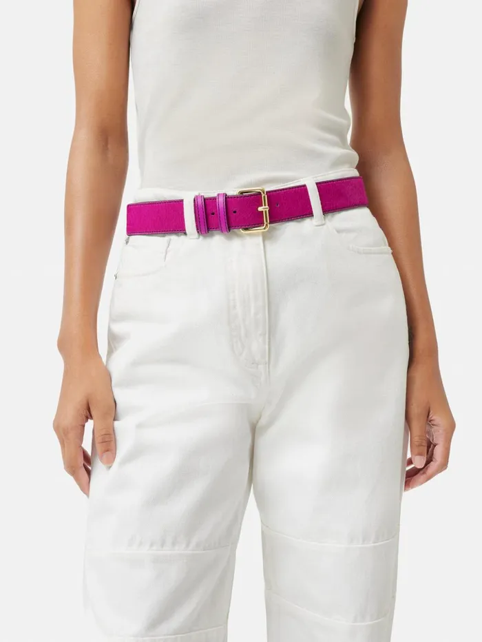 Jigsaw Calf Hair Jean Belt Pink Women Belts