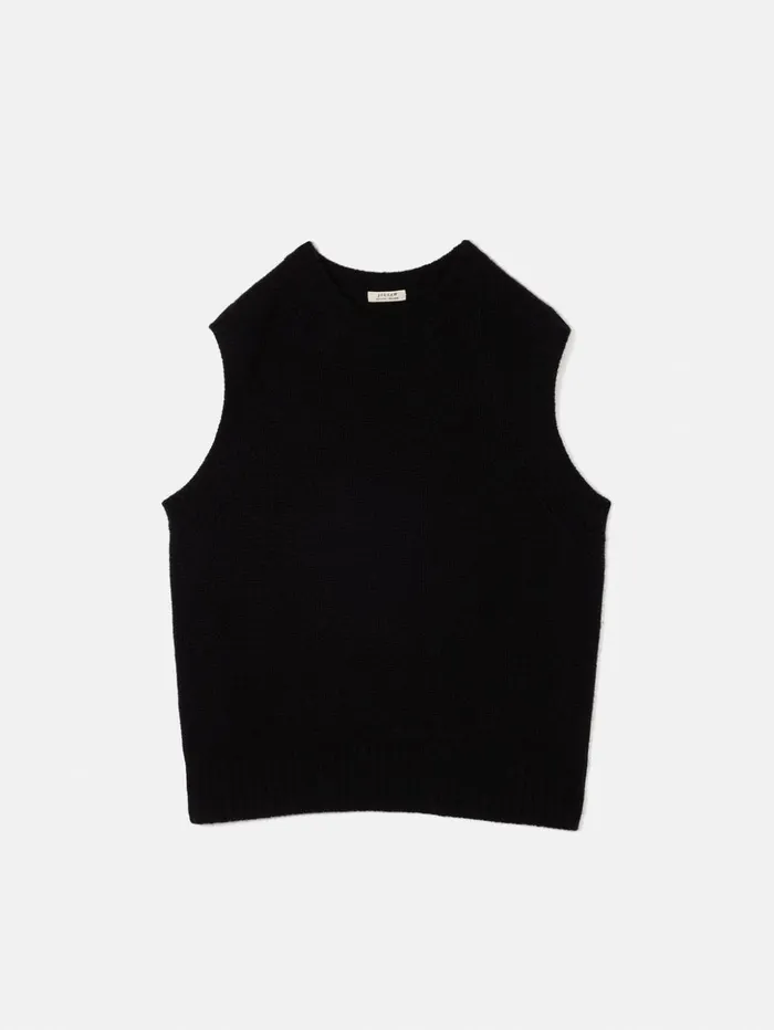 Jigsaw Cashmere Crew Neck Tank Black Women Knitwear and Cashmere