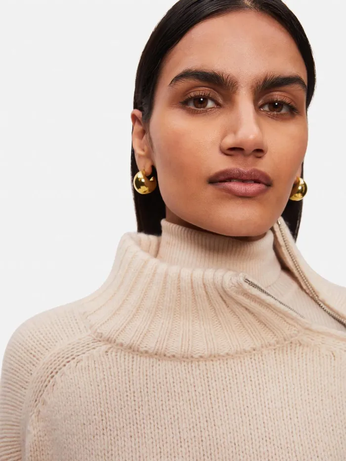 Jigsaw Chunky Dome Earrings Gold Women Jewellery